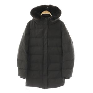 ファー ダウンコート ジップアップ 42 ブラック /HK OS