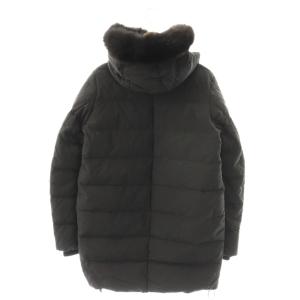 DUVETICA ファー ダウンコート ジップアップ 42 ブラック /HK OS