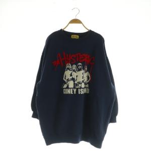 23AW CONEY ISLAND刺繍 ワンピース チュニック スウェット オーバーサイズ 長袖 F ネイビー