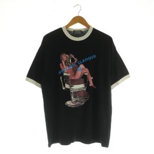 24SS HYSTERIC HAIR CUT Tシャツ 半袖 プリント クルーネック XL ブラック /MY