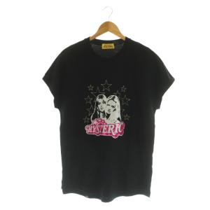 23SS WOMAN STARS刺繍 Tシャツ カットソー 半袖 ラインストーン ラメ F ブラック /MY