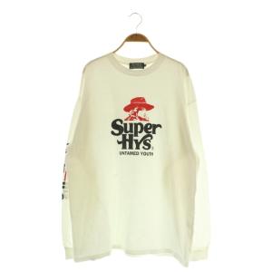23AW SUPER HYS Tシャツ 長袖 プリント XL ホワイト /MY OS