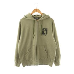 24SS HYSTERIC VIBES パーカー ジップアップ スウェット XL カーキ /CX OS