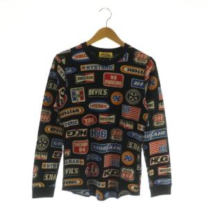 23AW HYSTERIC MOTOR柄 Tシャツ ロンT 長袖 総柄 F ブラック /MY OS