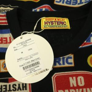 HYSTERIC GLAMOUR 23AW HYSTERIC MOTOR柄 Tシャツ ロンT 長袖 総柄 F ブラック /MY OS
