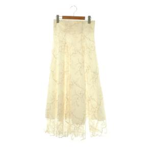 24AW ラメエンブロイダリースカート フレア ロング 1 アイボリー /HK OS
