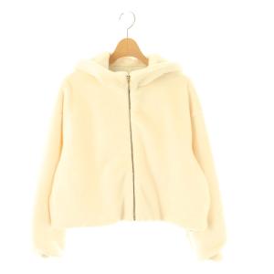 24AW フェイクファーフーディー ジャケット ブルゾン ジップアップ S オフホワイト /NR OS