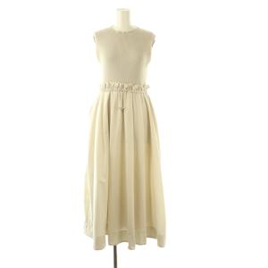 24AW ドロストニットドッキングワンピース ノースリーブ ロング 切替 36 ライトベージュ /NR