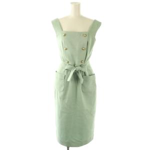 ワンピース ロング ノースリーブ タイト 36 ミント /DF OS