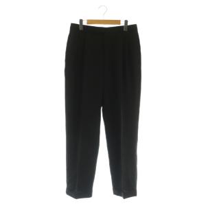 スラックス パンツ タック テーパード ウール W32/L30 ブラック /MY OS