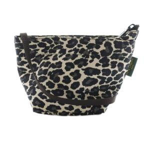 ナイロン舟型ショルダーバッグXS レオパード柄 黒 ブラック ベージュ 1927F /SS OS
