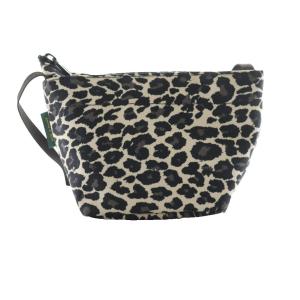 Hervé Chapelier ナイロン舟型ショルダーバッグXS レオパード柄 黒 ブラック ベージュ 1927F /SS OS