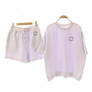 24AW 裏毛ロゴプルオーバー&ショートパンツSET セットアップ ルームウェア F ラベンダー /HK