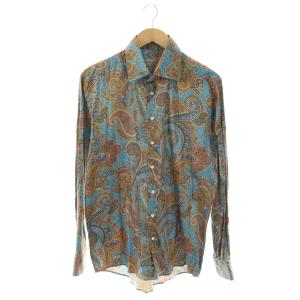 ペイズリー柄 シャツ 長袖 42 スモークブルー マルチカラー /ES OS