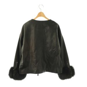 Diagram GRACE CONTINENTAL ファーライダースジャケット レザージャケット ブルゾン 羊革 36 ブラック /ES OS