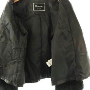 Diagram GRACE CONTINENTAL ファーライダースジャケット レザージャケット ブルゾン 羊革 36 ブラック /ES OS