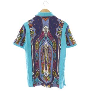 ETRO ペイズリー柄 ポロシャツ XL ターコイズブルー マルチカラー /ES OS