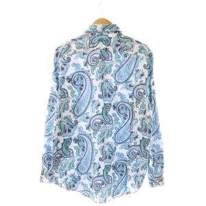 ETRO ペイズリー柄 シャツ 長袖 44 ホワイト マルチカラー /ES OS