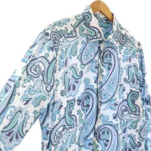 ETRO ペイズリー柄 シャツ 長袖 44 ホワイト マルチカラー /ES OS