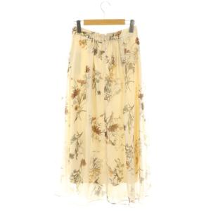 FRAY I.D 25AW ボタニカルプリントシアータックスカート 1 アイボリー マルチカラー /DO OS