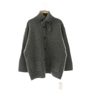 25AW ステンカラーニットジャケットカーディガン F グレー /HK OS