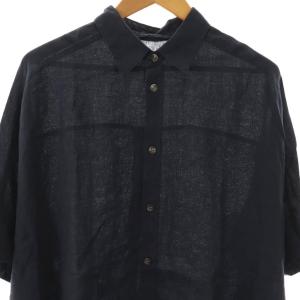 Spick&Span 25SS 60リネンキャンバスドルマンンスリーブシャツ 七分袖 ネイビー /HK OS