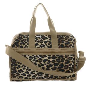 DELUXE MED WEEKENDER フラクセンレオパード バッグ ハンド ショルダー 2WAY 茶