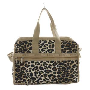 LesportSAC DELUXE MED WEEKENDER フラクセンレオパード バッグ ハンド ショルダー 2WAY 茶