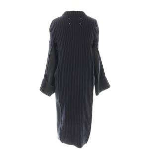 Martin Margiela 14 ウール 素材切り替え ニットワンピース 長袖 ミモレ ロング ウール XS 紺 /NR OS