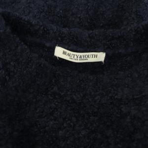 BEAUTY&YOUTH UNITED ARROWS ブークレニット ボリュームスリーブプルオーバー セーター 長袖 ネイビー /MY OS