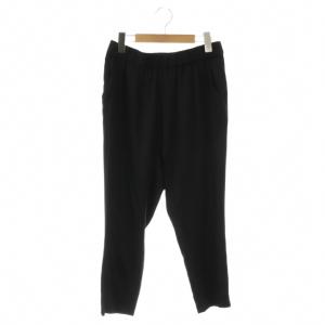 シルクサテンパンツ テーパード 38 ブラック /HK OS