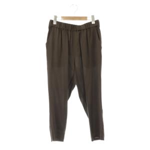 シルクサテンパンツ テーパード イージー 38 ブラウン /HK OS