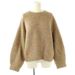 23AW ラメプルオーバーニット セーター 長袖 ゴールド色 /HK OS