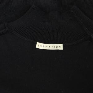 ESTNATION 23AW フェイクパール装飾ハイネックニット セーター 長袖 リボン付 F ブラック /MY OS