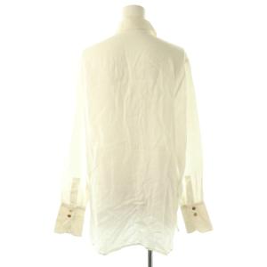 HERMES リネン長袖シャツ ブラウス 36 ホワイト /DF OS