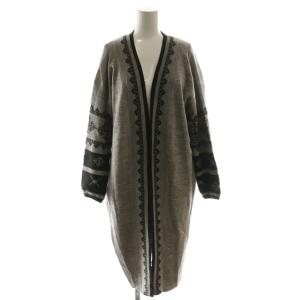 ロングカーディガン F グレー 幾何学模様 /AG OS SH