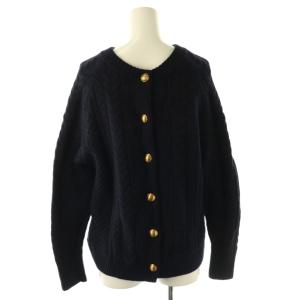 Framework アランBack開きプルオーバー ニット セーター ネイビー /DF OS SH