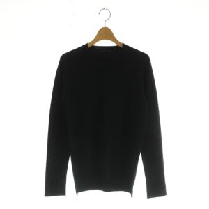 ウールクルーネックニット セーター 長袖 ブラック /MY OS SH
