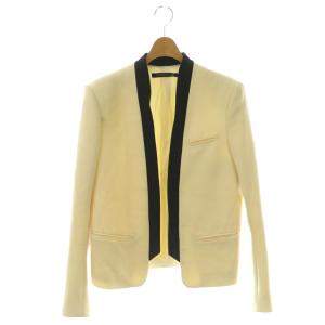 × H&M ショールカラージャケット アウター ウール 36 アイボリー 黒 /NR OS SH