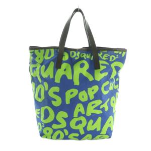 DSQUARED2 80S POP CULTURE グラフィティー トートバッグ 総柄 グリーン 緑 ブルー 青 /MI OS