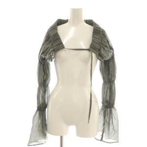 メッシュスリーブ トップス ボレロ クロップド シアー F グレー /CX OS SH