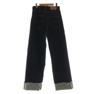 UNGRID 23AW ワイド ロールアップ ルーズ デニムパンツ 25 紺 ネイビー UNGRID /AG OS
