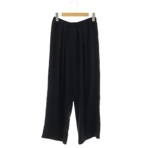 サテンタックワイドパンツ イージー 紺 /NR OS