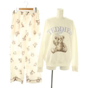 ホーム HOME 24AW セットアップ ベアプリント スウェット ロングパンツ F アイボリー マルチカラー