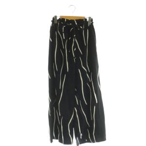 23SS ラインモチーフロングパンツ ワイド ベルト付 ONE ブラック /MY OS