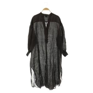 シアーワンピース リネン F チャコールグレー サイドスリット /CX OS