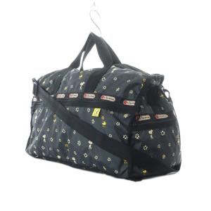 LesportSAC ボストンバッグ 旅行 大容量 黒 ブラック 白 ホワイト 黄色 イエロー スヌーピー柄 /RI OS
