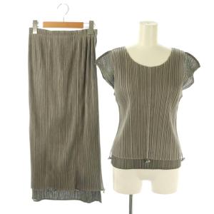 イッセイミヤケ プリーツ ドローストリングデザイン セットアップ 3 グレー