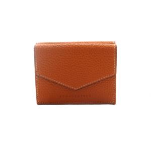 コンパクトウォレット 財布 三つ折り 小銭入れ レザー オレンジ /MI OS