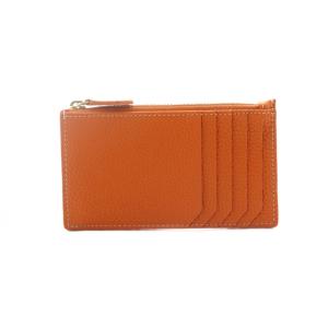 ミニジップ ウォレット ミニ財布 小銭入れ レザー オレンジ /MI OS